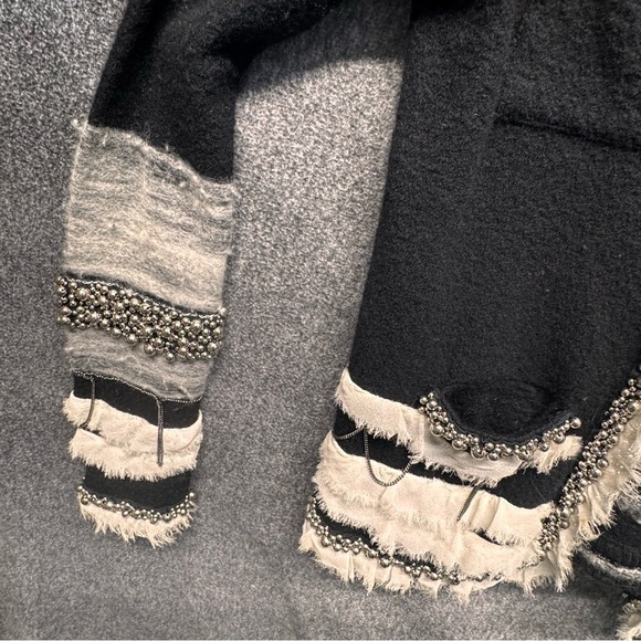 DVF SUPER RARE LEXI WOOL JACKET IN BLACK RUNWAY GORGEOUS HIGHLY EMBELLISHED SM - Picture 7 of 14